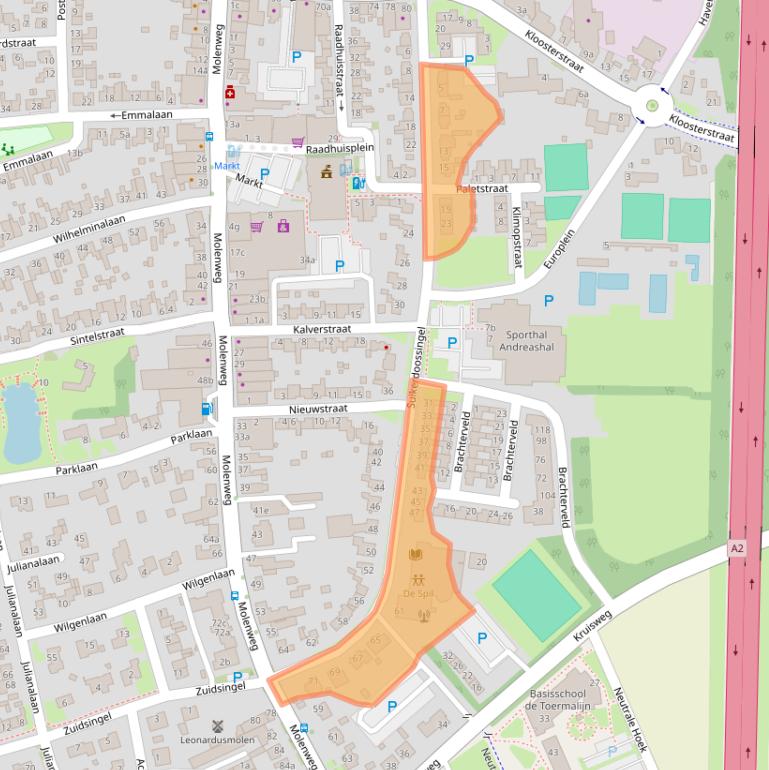 Kaart van postcodegebied 6051HN.