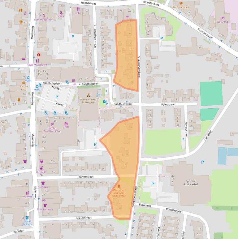 Kaart van postcodegebied 6051HP.