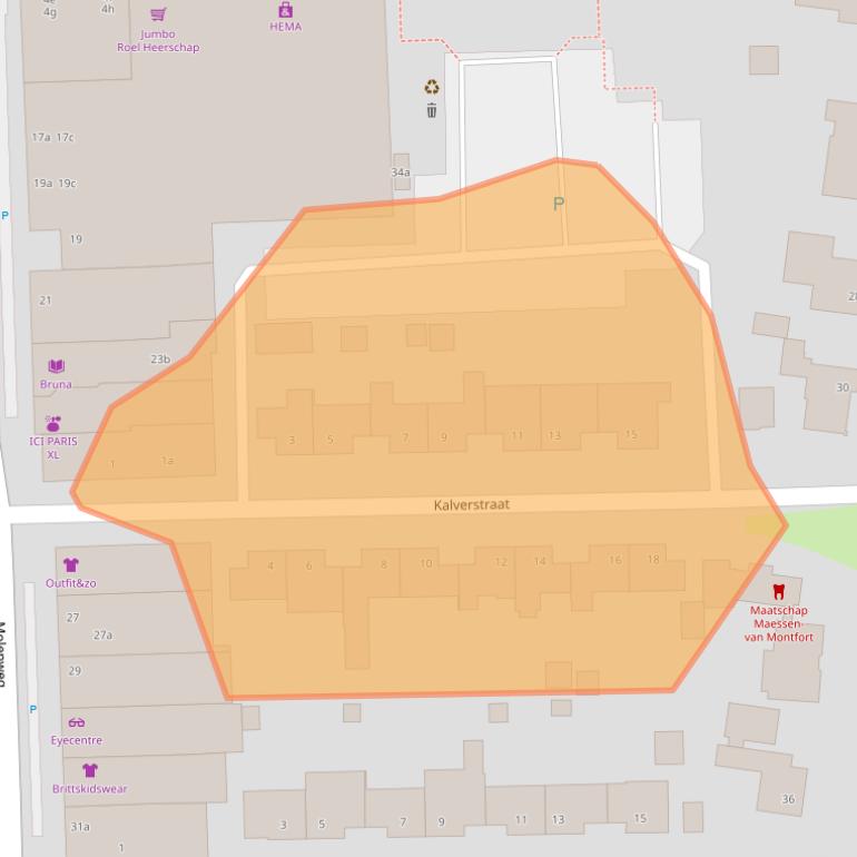 Kaart van postcodegebied 6051HT.