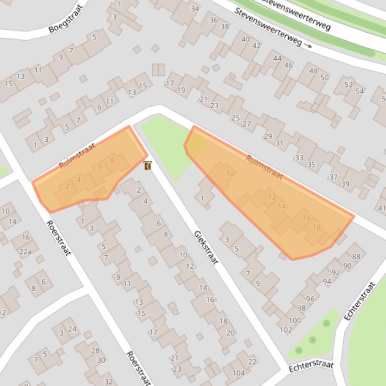 Kaart van postcodegebied 6051LC.