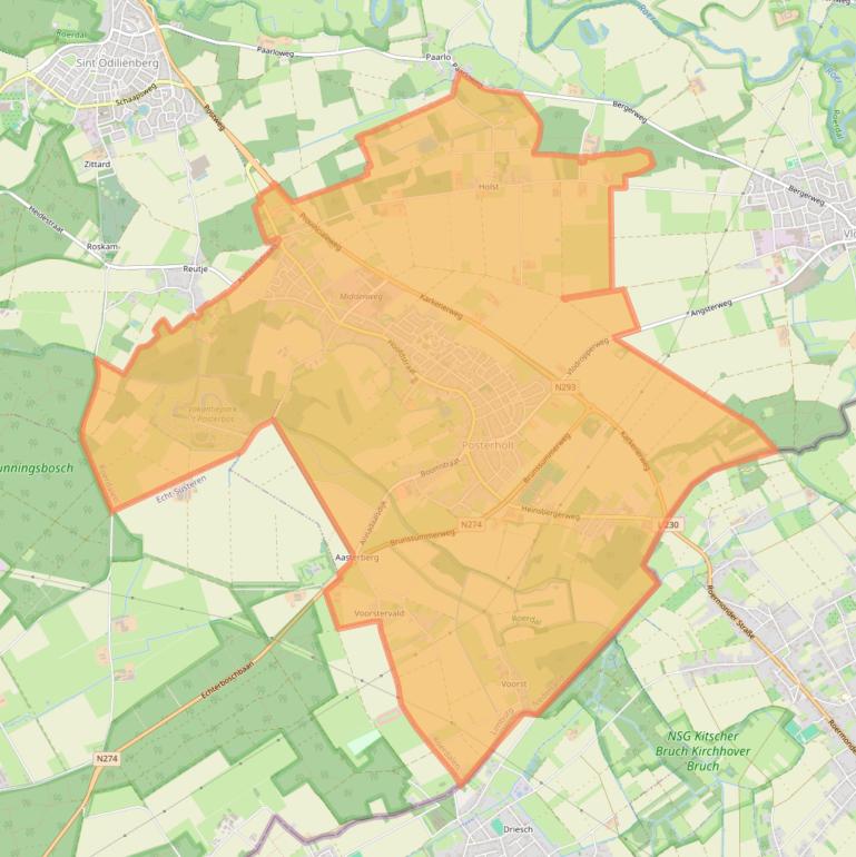 Kaartafbeelding, ingezoomd op postcodegebied 6061.