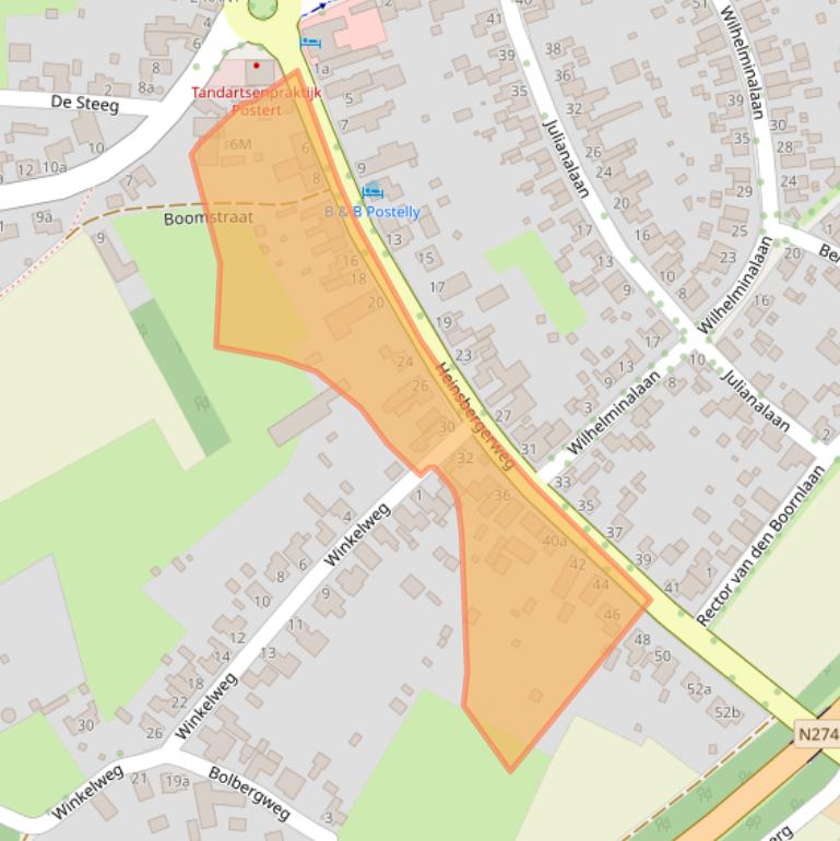 Kaart van postcodegebied 6061AJ.