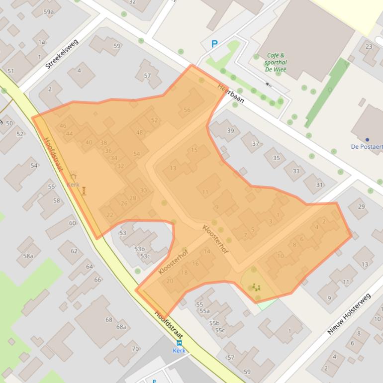 Kaart van postcodegebied 6061CT.