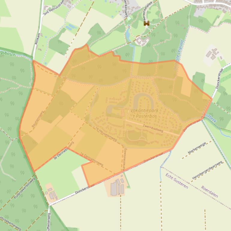 Kaart van postcodegebied 6061EZ.