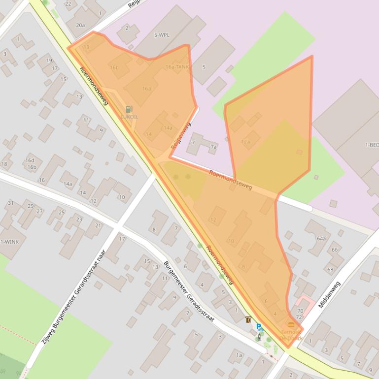 Kaart van postcodegebied 6061GB.