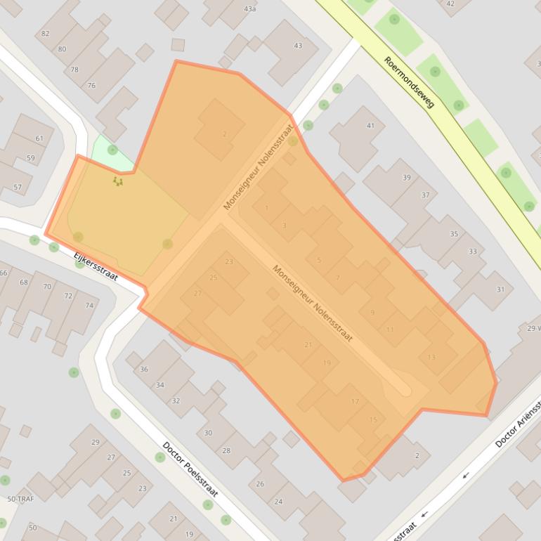 Kaart van postcodegebied 6061GK.