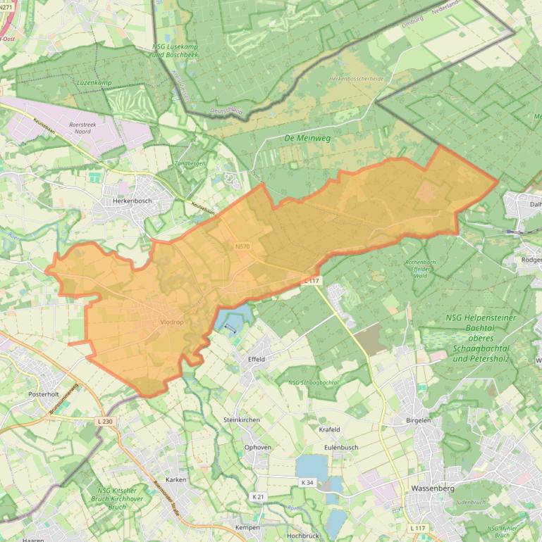 Kaartafbeelding, ingezoomd op postcodegebied 6063.