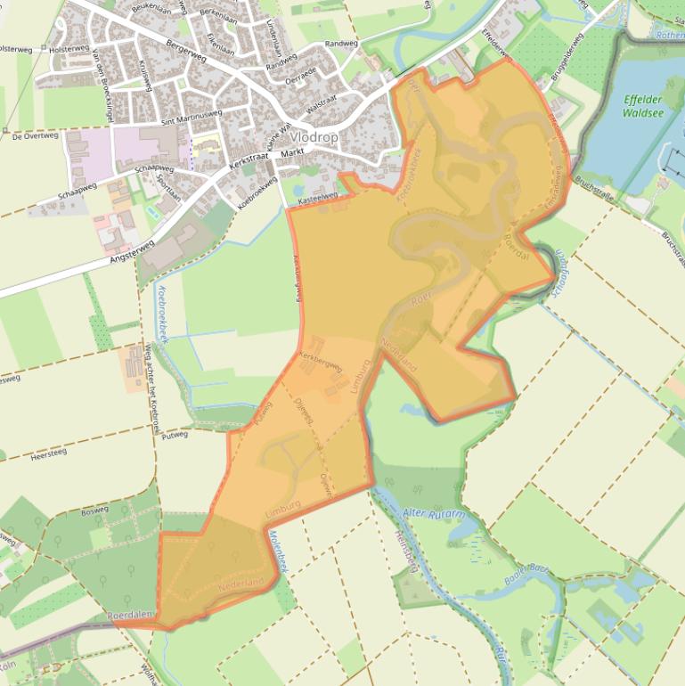 Kaart van postcodegebied 6063AA.