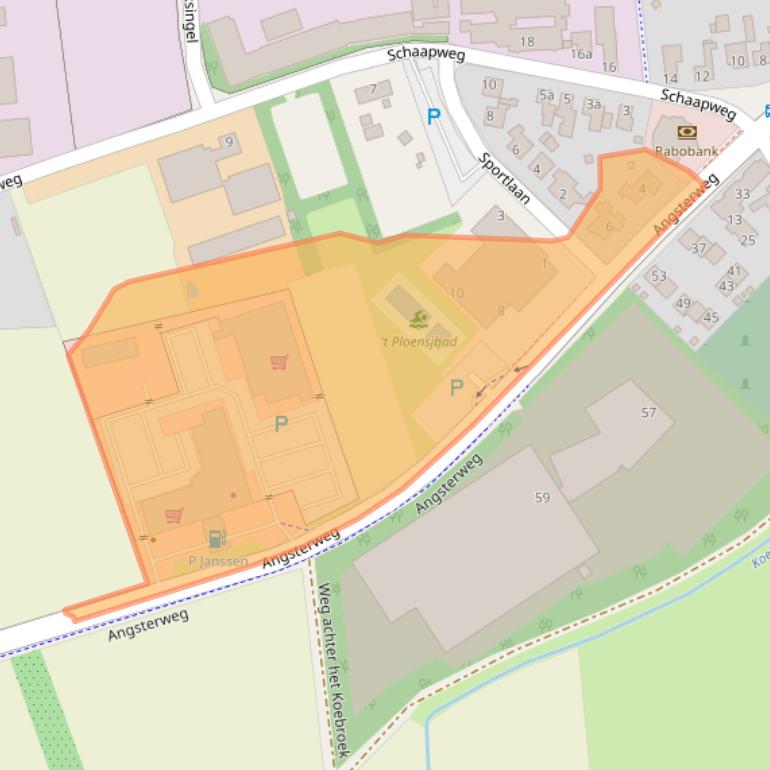 Kaart van postcodegebied 6063AV.