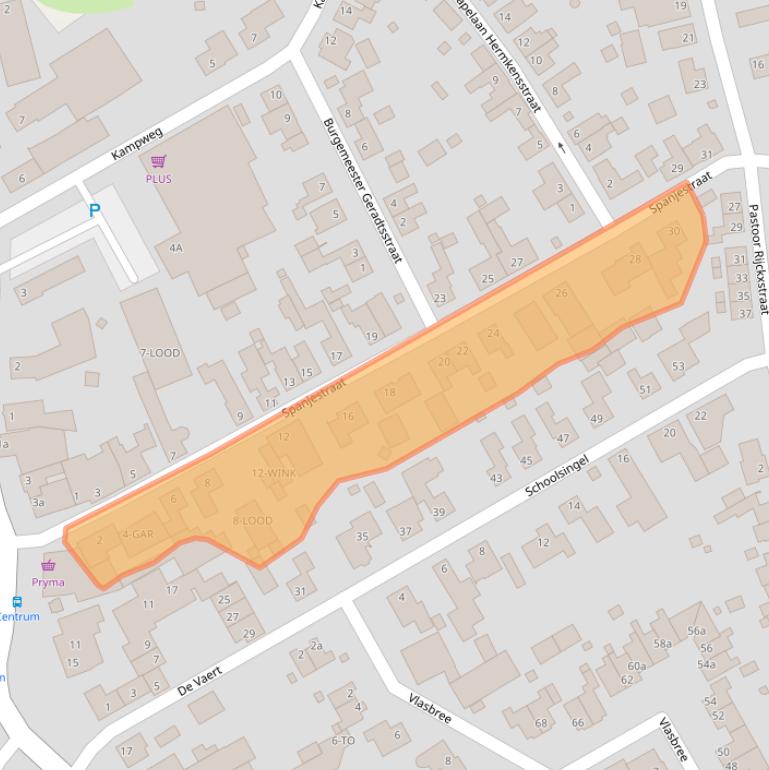 Kaart van postcodegebied 6065BV.