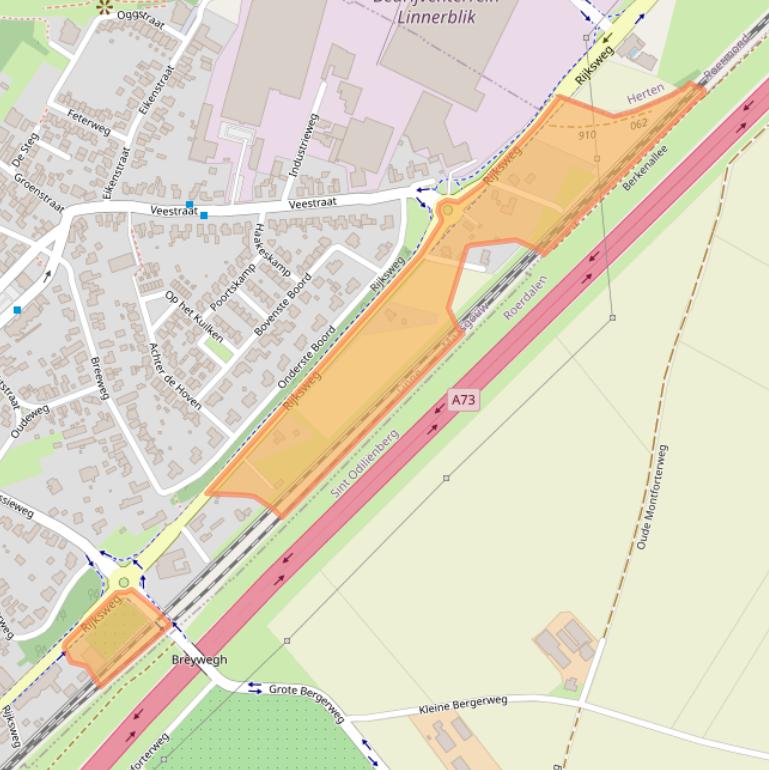 Kaart van postcodegebied 6067AA.