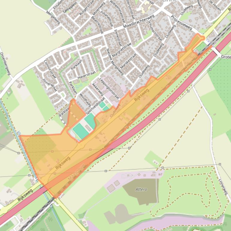 Kaart van postcodegebied 6067AB.