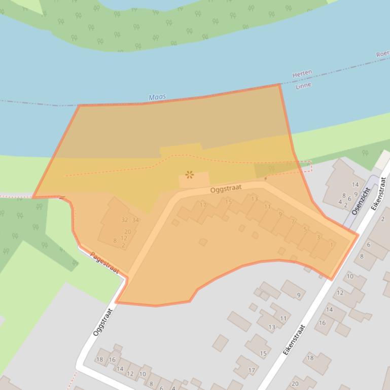 Kaart van postcodegebied 6067AD.