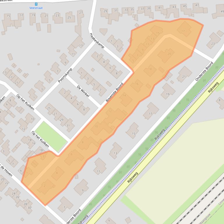 Kaart van postcodegebied 6067AG.