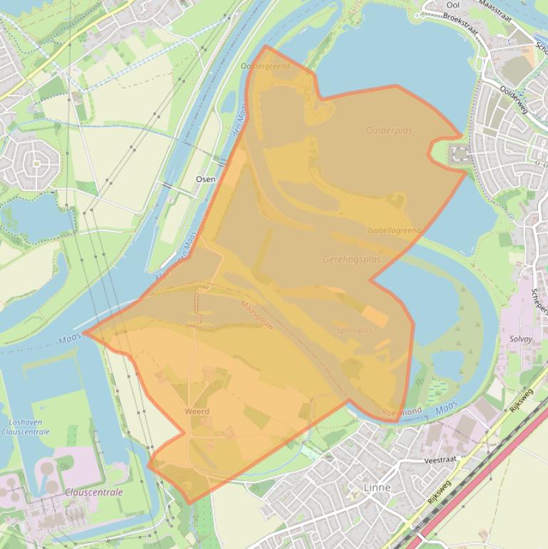 Kaart van postcodegebied 6067BJ.