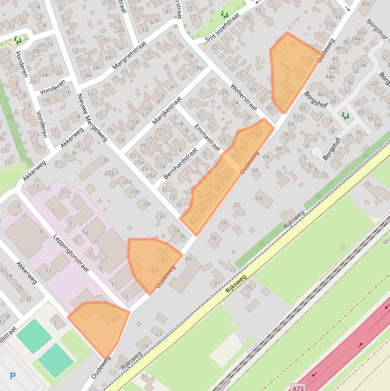 Kaart van postcodegebied 6067BX.