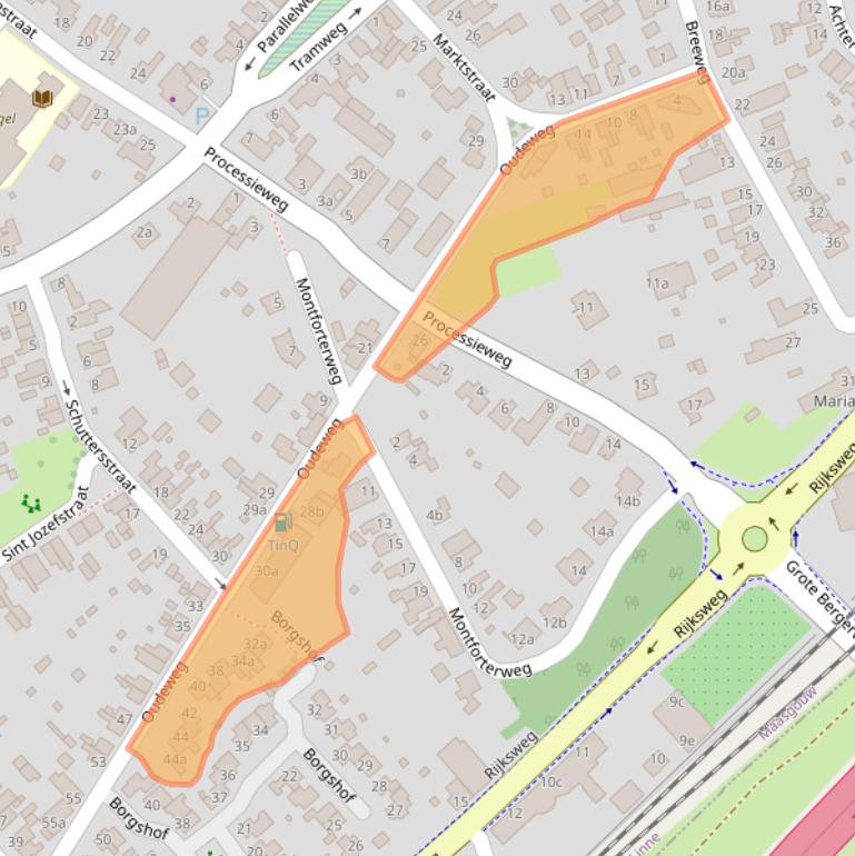 Kaart van postcodegebied 6067BZ.