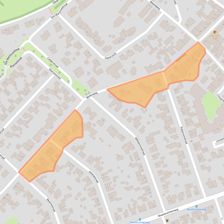 Kaart van postcodegebied 6067EN.