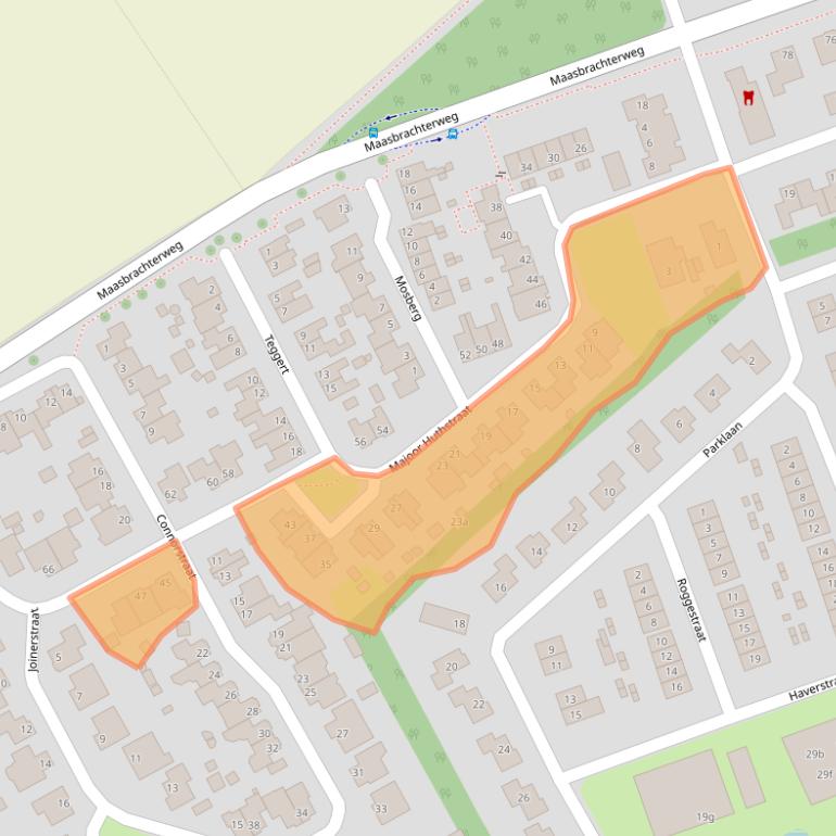 Kaart van postcodegebied 6067HB.