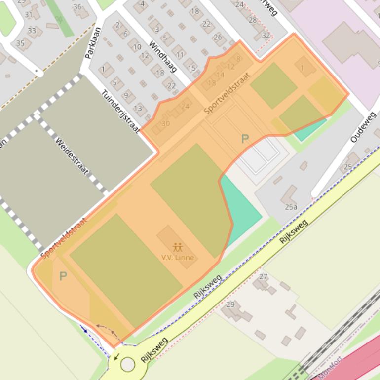 Kaart van postcodegebied 6067JA.