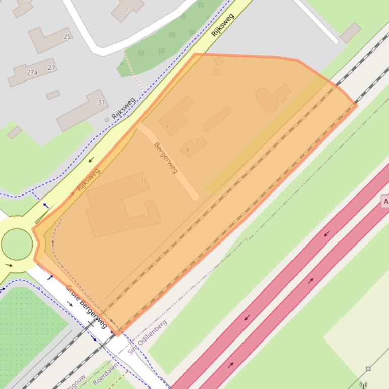 Kaart van postcodegebied 6067NE.