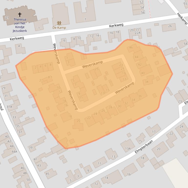 Kaart van postcodegebied 6071AW.