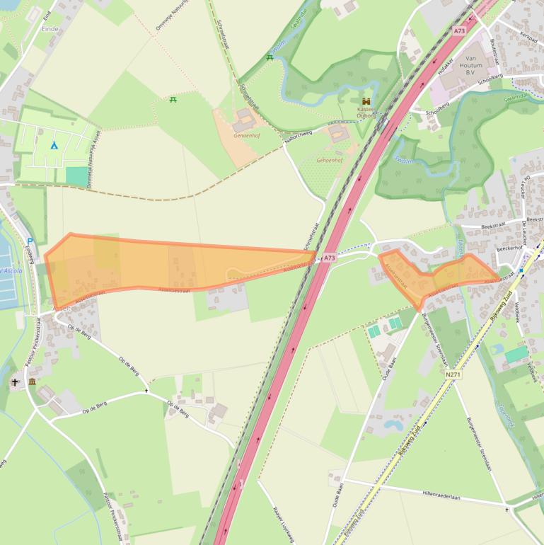 Kaart van postcodegebied 6071BT.