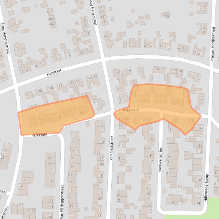 Kaart van postcodegebied 6071CX.