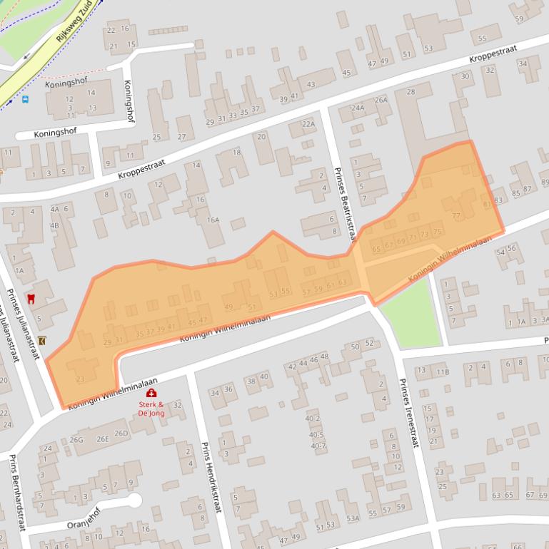 Kaart van postcodegebied 6071EL.