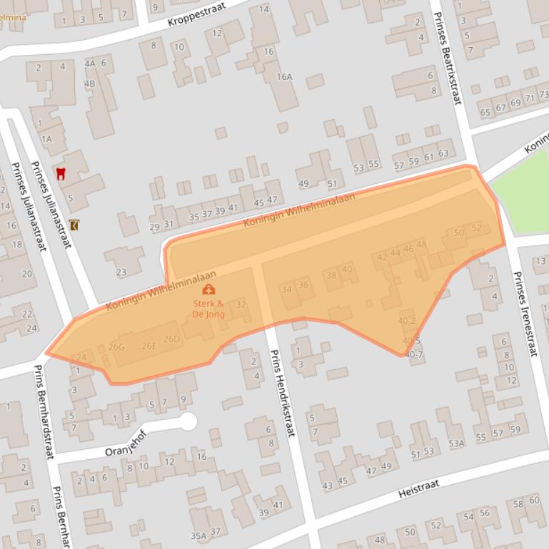 Kaart van postcodegebied 6071EP.