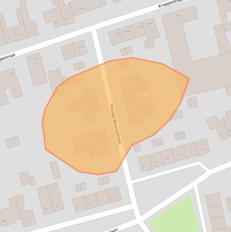 Kaart van postcodegebied 6071ET.