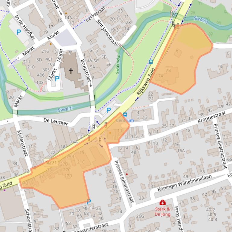 Kaart van postcodegebied 6071HT.