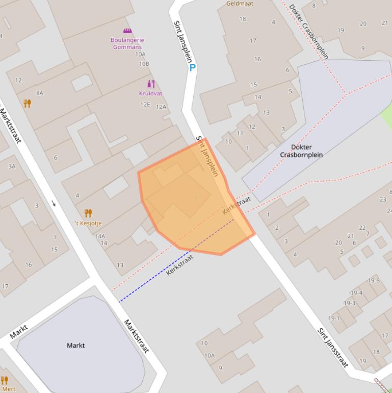 Kaart van postcodegebied 6071JC.