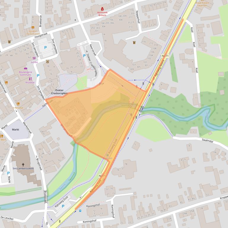 Kaart van postcodegebied 6071JG.