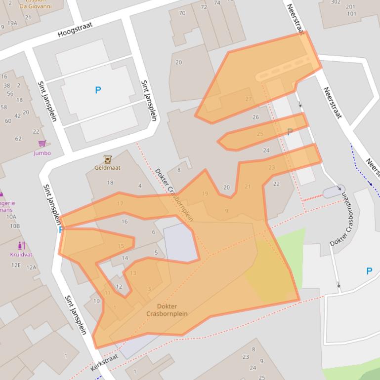 Kaart van postcodegebied 6071JX.