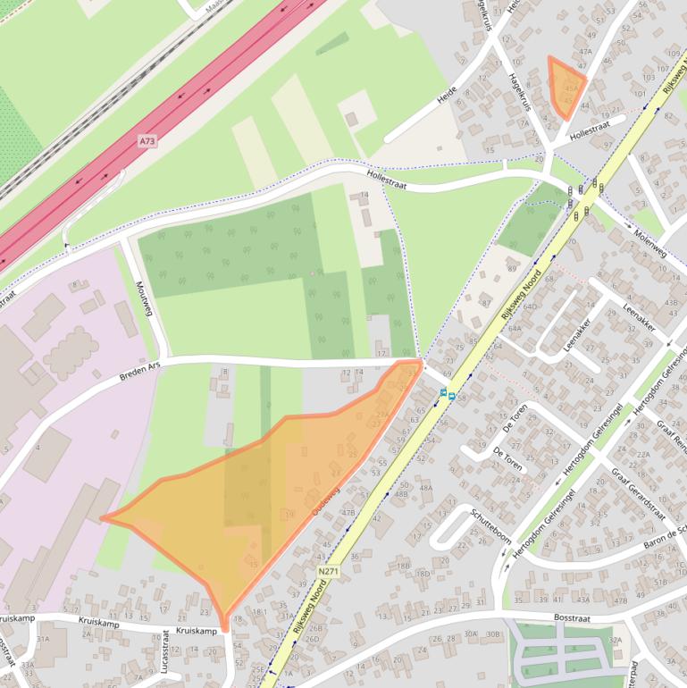 Kaart van postcodegebied 6071KN.