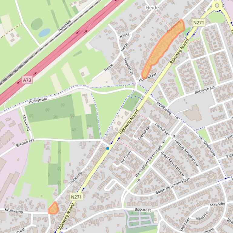 Kaart van postcodegebied 6071KR.