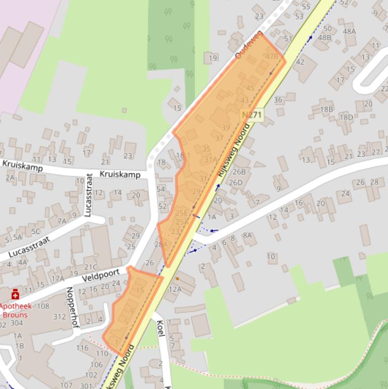 Kaart van postcodegebied 6071KS.