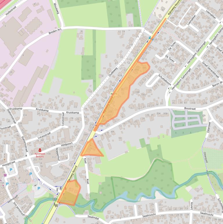 Kaart van postcodegebied 6071KW.