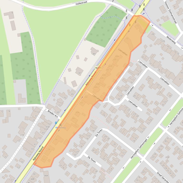 Kaart van postcodegebied 6071KX.