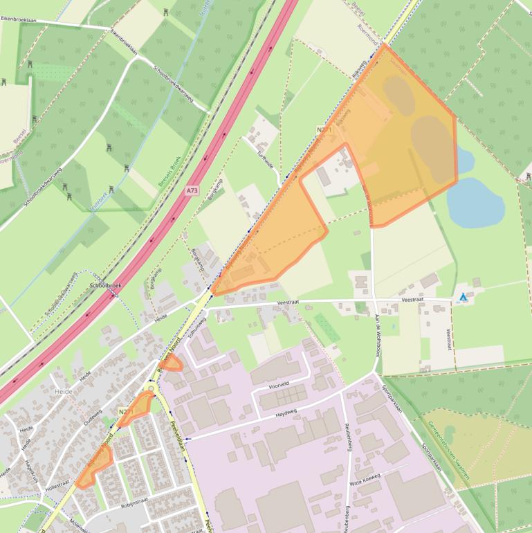 Kaart van postcodegebied 6071KZ.