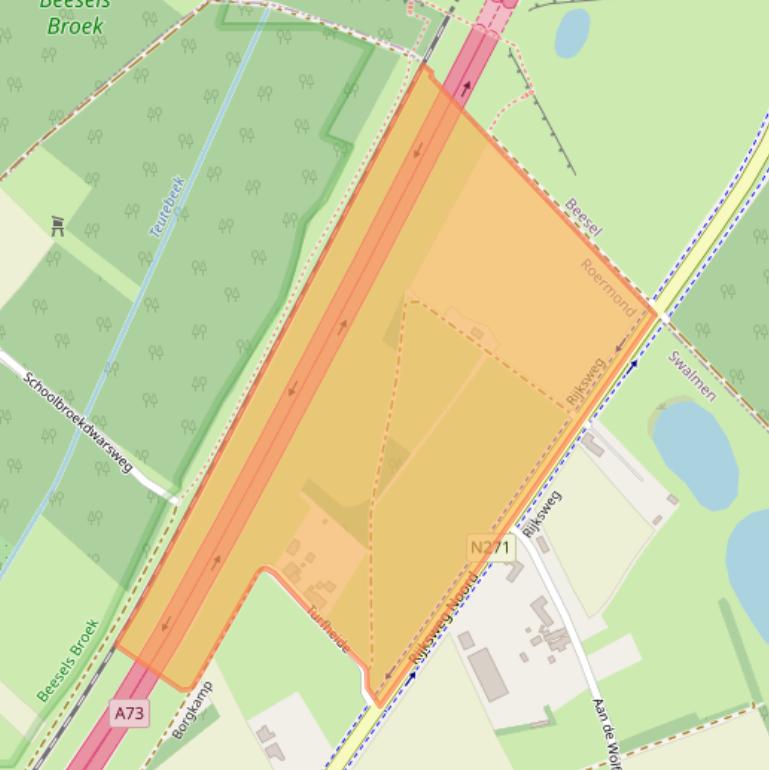 Kaart van postcodegebied 6071LB.