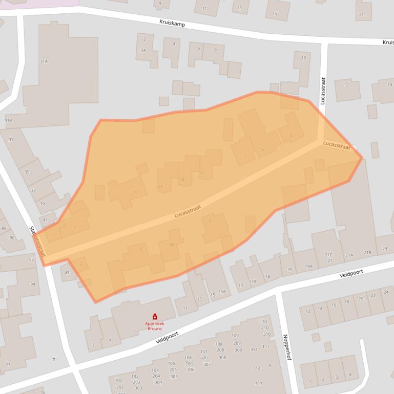 Kaart van postcodegebied 6071LK.