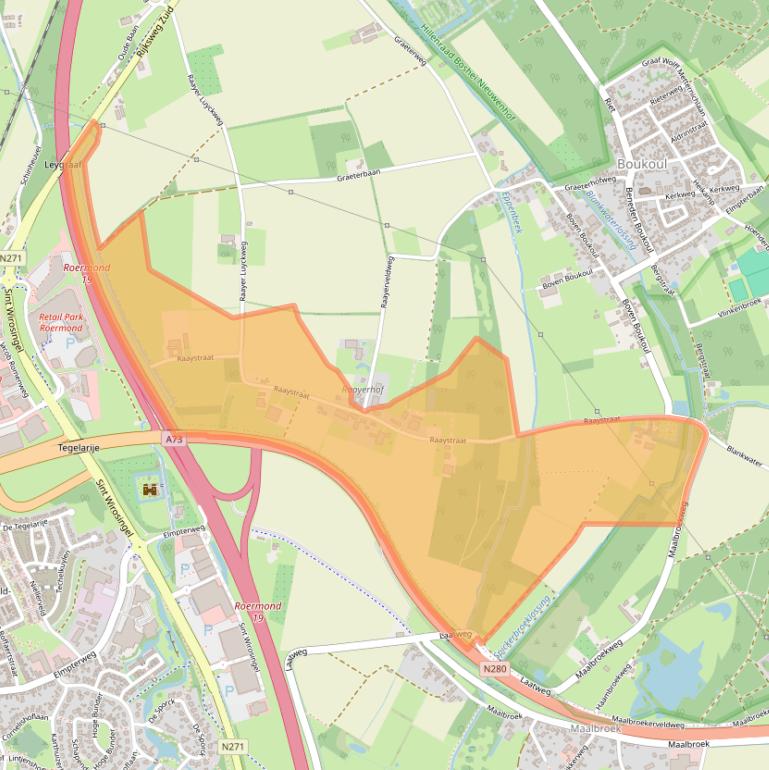 Kaart van postcodegebied 6071NC.