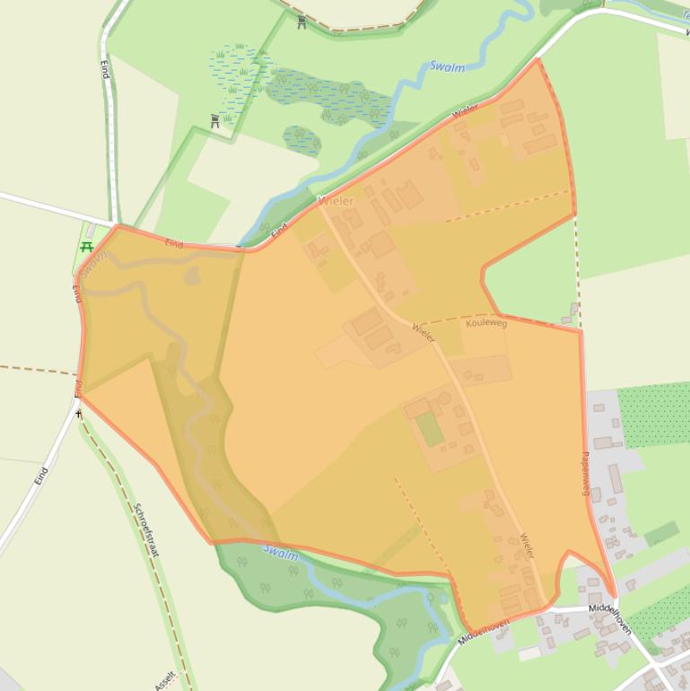 Kaart van postcodegebied 6071PD.