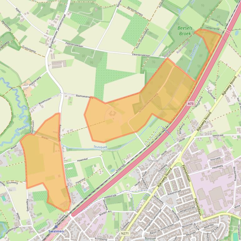 Kaart van postcodegebied 6071PL.