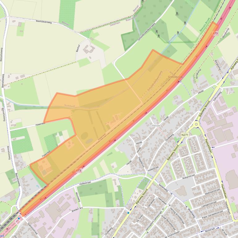 Kaart van postcodegebied 6071PP.