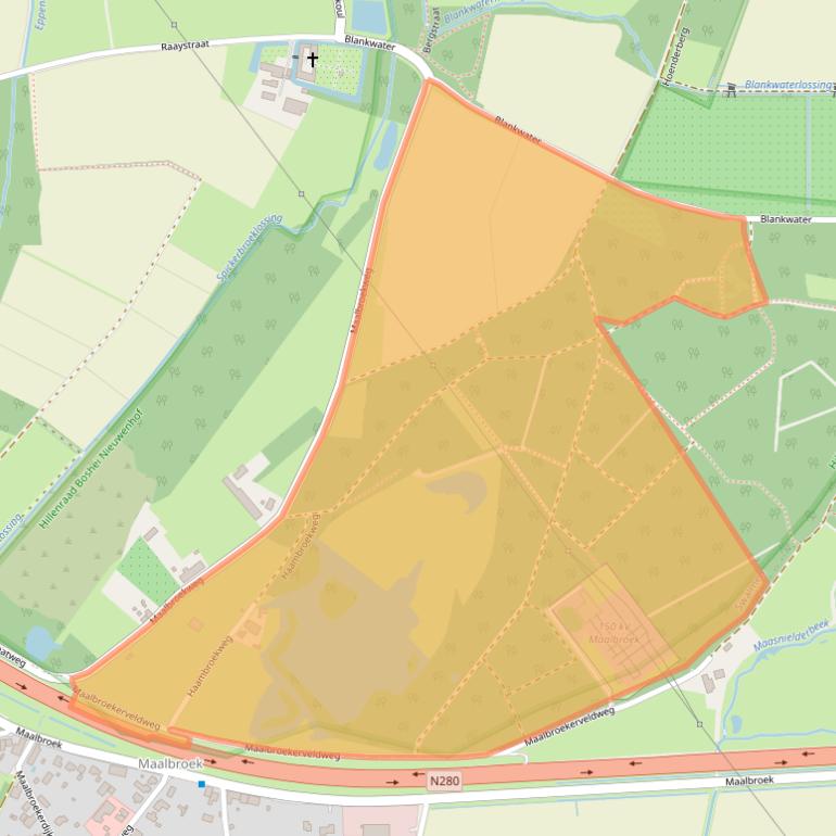Kaart van postcodegebied 6071RC.