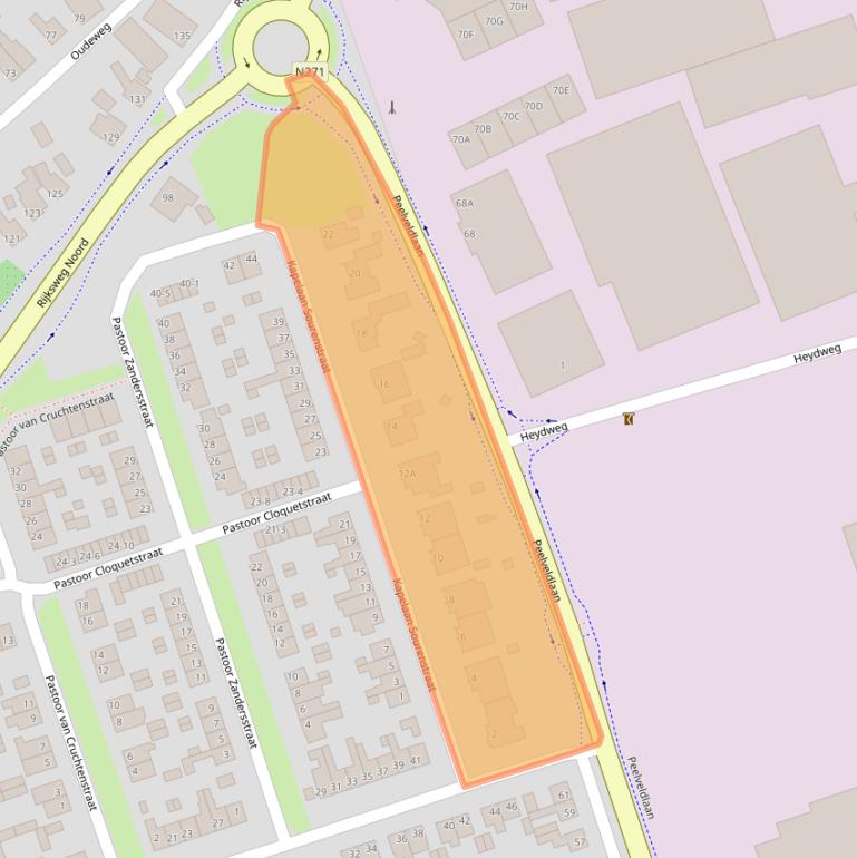 Kaart van postcodegebied 6071TZ.