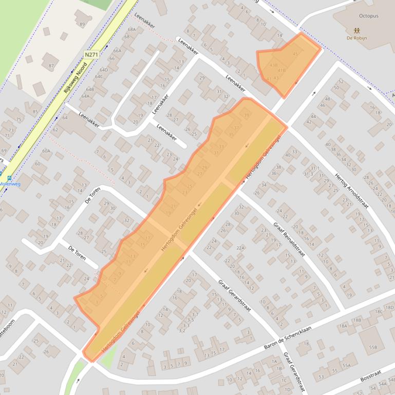 Kaart van postcodegebied 6071XM.